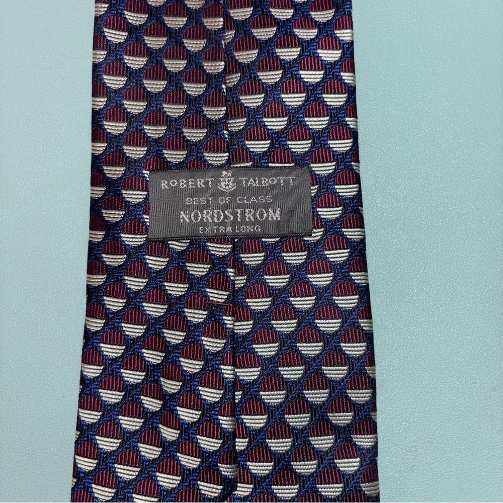 Robert Talbott Best of Class Nordstrom Men's Blue & Red Patterned Tie Extra Long